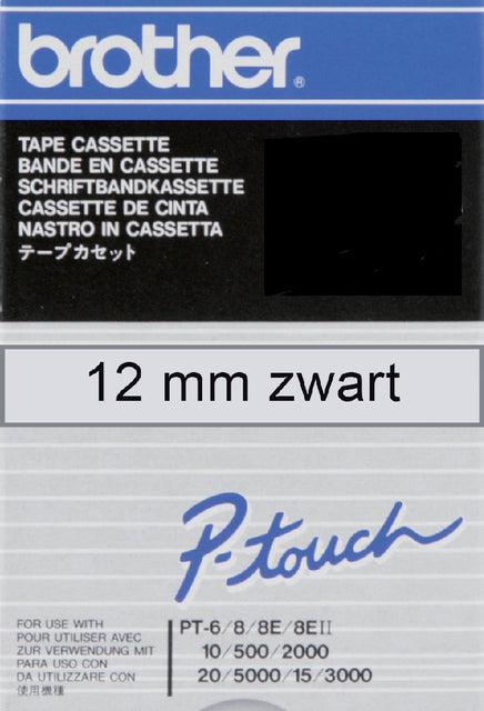 Brother-Labele P-Touch TC-101 12mm schwarz auf transparent