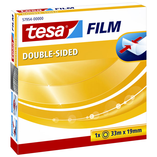 Tesa - Dubbelzijdig plakband film 33mx19mm tr