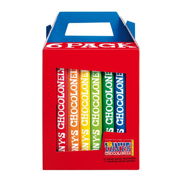 Tony's Chocolonely - Chocolate Rainbowpack Classic 6 bars à 180gr | 6 pièces