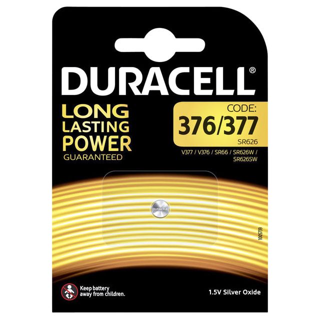 DURACELL - BATTERIE BOUTON CELLE 1X377 Oxyde d'argent Ø6,8 mm 1,5 V -11MA | 10 pièces