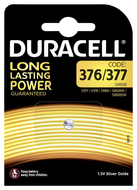 DURACELL - BATTERIE BOUTON CELLE 1X377 Oxyde d'argent Ø6,8 mm 1,5 V -11MA | 10 pièces