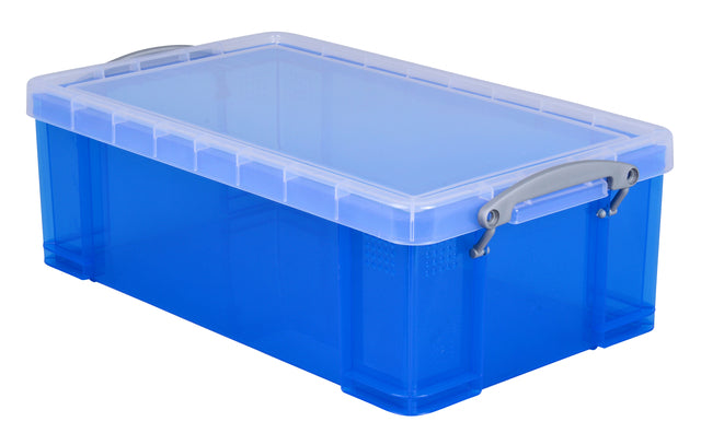 Reaxly utile - Boîte de stockage 12 litres 465x270x150 mm bleu transparent