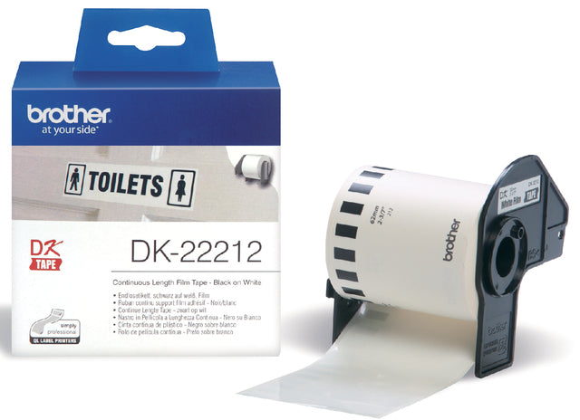 Brother - doorlopende labelrol voor QL, ft 62 mm x 15,24 m, plastic film