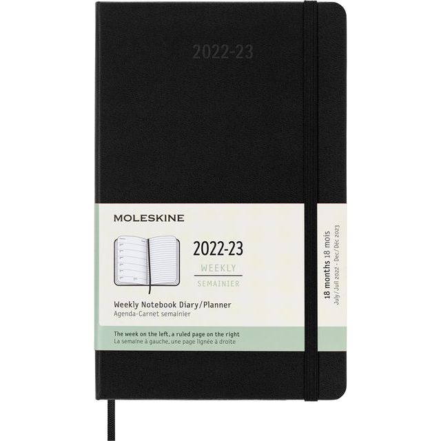 Moleskine - Agenda notitieboek 2022-2023 msk large hc zw | 12 stuks