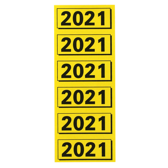 Elba - Rugetiket elba 2021 geel met zwarte opdruk