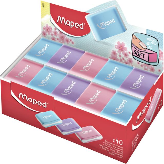 Maped - Gum Essentials Soft Pastel Affichage à 40 pièces Assorti