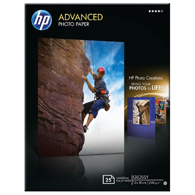 HP - Advanced Photo Paper Ft 13 x 18 cm, 250 g, 25 -kelliger Anzug, glänzend