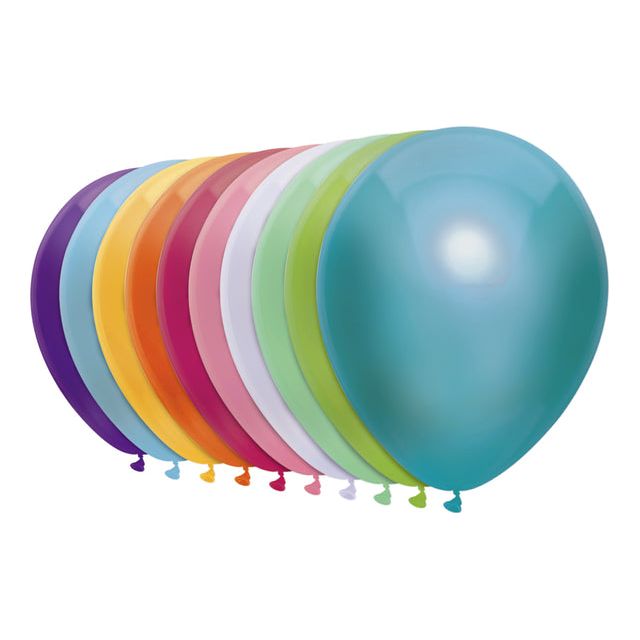 Haza - Ballon Uni 30cm 50 pièces Assorti métalliques