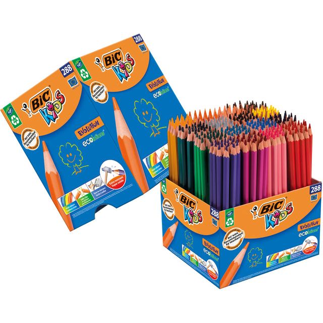 Bickids - crayons de couleur enfants Evolution Schoolbox 288 pièces Assorti