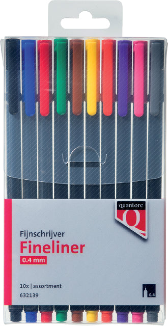 Quantore - Fineliner Assorti Blister von 10 Teilen | 10 Stücke