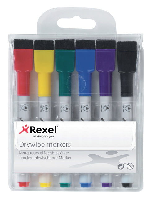 Rexel - Viltstift whiteboard mini ass | 6 stuks