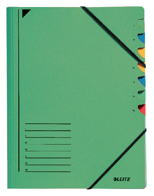 Leitz - Tri Folder 7 Tabs Cardboard vert