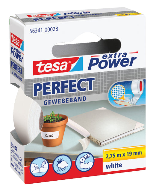 Tesa - Textiele perfect 2.75mx19mm wit | 10 stuks