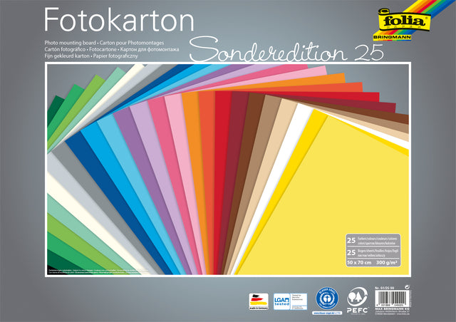 Folia Paper - Fotokarton Folia 2 - Assorti 50x70cm 300gr 25vel