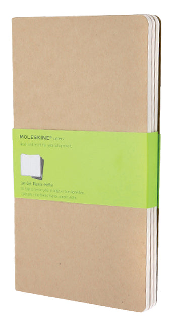 Moleskine - Schrift moleskine 130x210mm blc 160pag kraft 3st