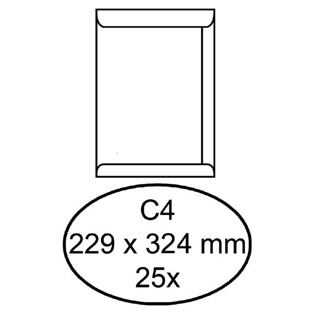 Quantore - Umschlag Tat C4 229x324mm Selbstadhäsiv weiß 25 Stücke