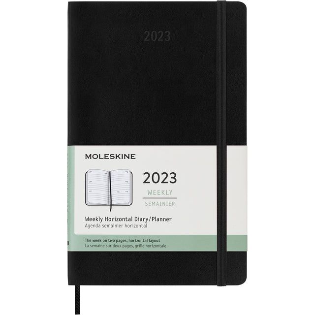 Moleskine - Agenda 2023 msk 12mnd large 7d/2p hc zw | 9 stuks