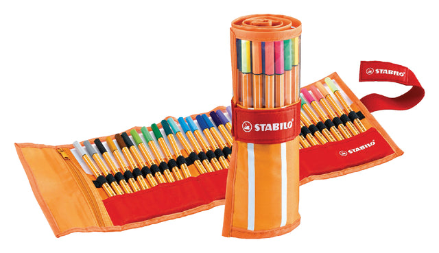 Stabilo - Fineliner Point 88 Roller Set Orange/Rot bei 30 Farben | 5 Stücke