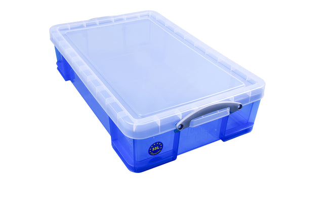 Reaxly utile - Boîte de rangement 33 litres 710x440x165 mm bleu transparent