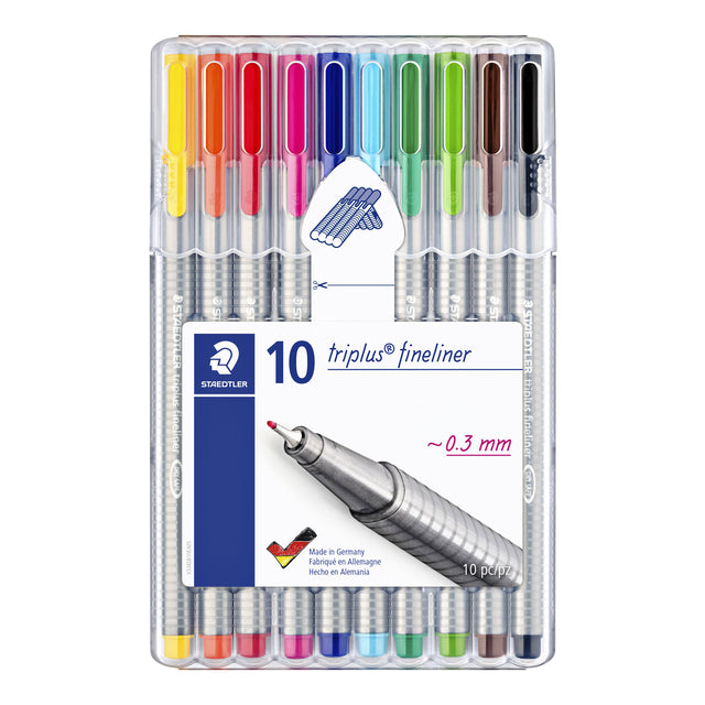 Staedtler - Fineliner triplus 334 0.3mm ass 10st | 10 stuks