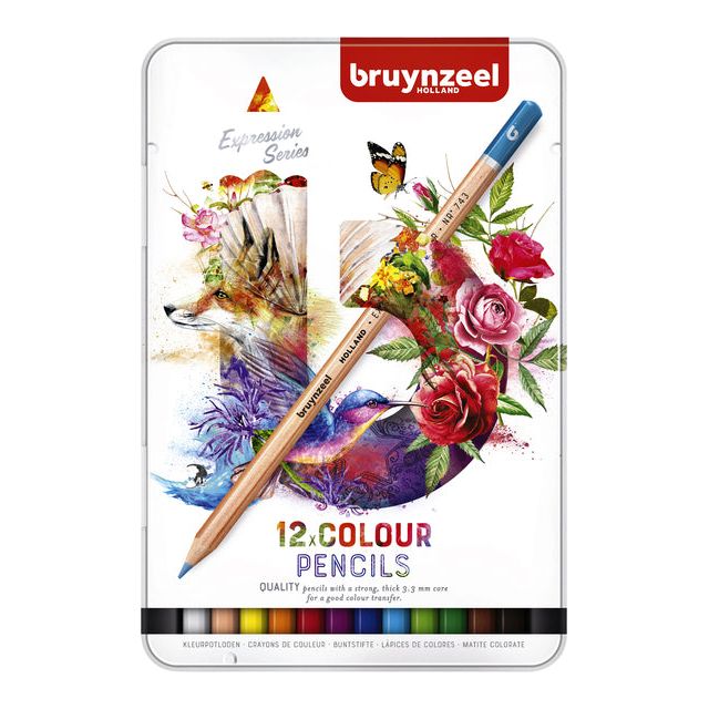 Bruynzeel - crayons de couleur sion, boîte de 12 pièces