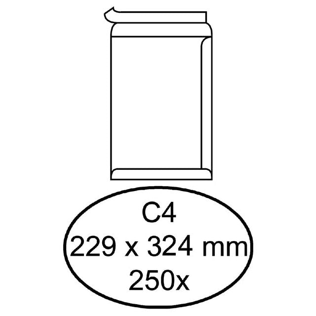 Quantore - Umschlag Tat C4 229x324mm Selbstadhäsiv weiß 250 Stück