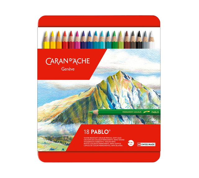 Caran d'Ache - Farbige Bleistifte Caran d'Ache Pablo Assorti Can von 18 Teilen