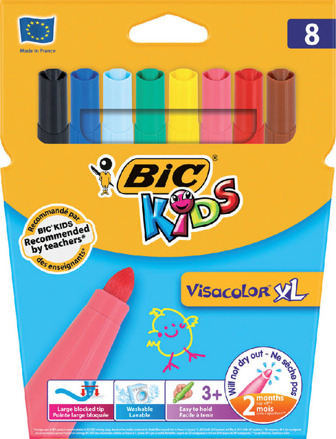 Bickids - Colorstift Kids Visacolor XL Blister de 8 pièces Assorti