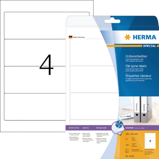 HERMA - Rugetiket herma 5095 breed 61x192mm zelfklevend wt