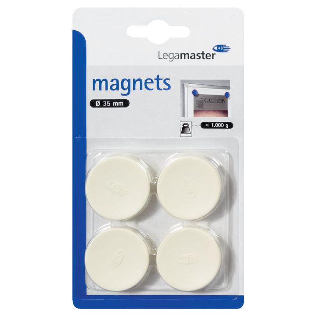 Magnet Legamaster 35 mm 1000gr blanc 4 pièces