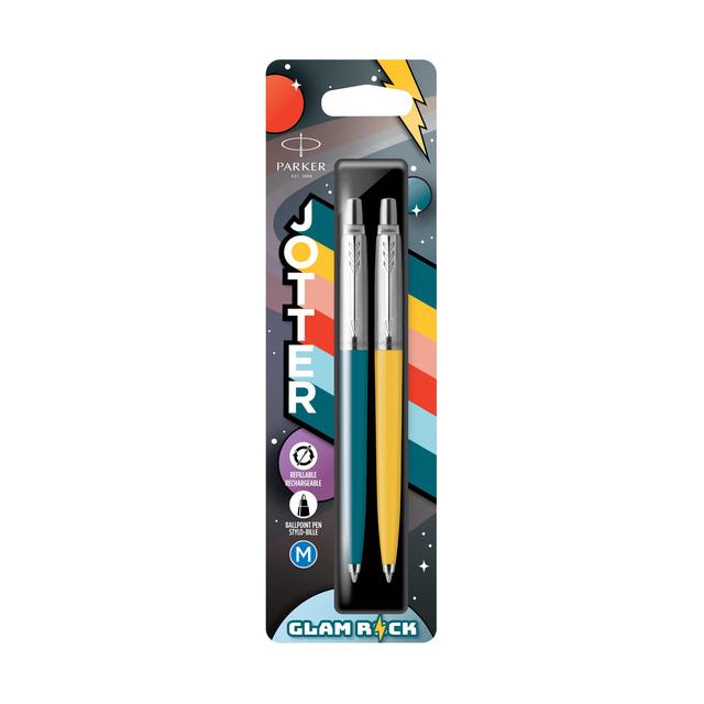 Ball Pen Parker Jotter Originale 70er Glam Rock Peacock Blau und Sonnenschein Gelb