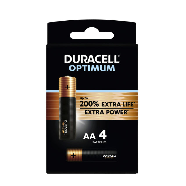 Duracell - Batterie Optimum 200% 4XAA | 16 pièces