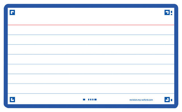 Oxford - Flashcard 2.0 75x125mm 80vel 250gr Ligne bleu