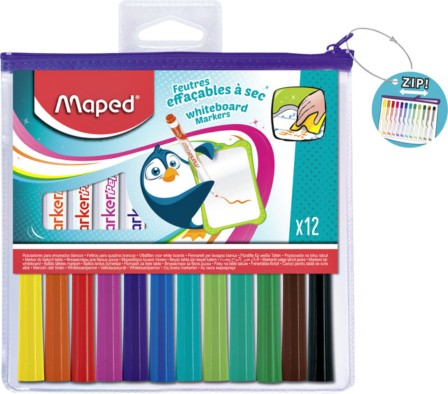 Mapted - marqueur'Peps Marker Whiteboard, penny avec 12 pièces en couleurs assorties