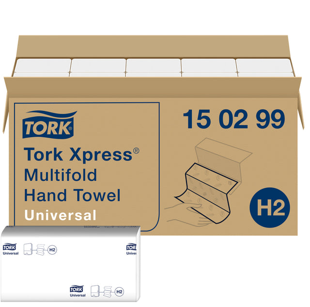 Tork - Handdoek h2 universal 2laags 213x234mm wit