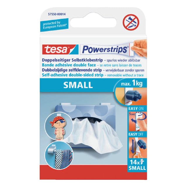 Tesa - PowerStrips klein, besser 1 kg, Blasen von 14 Teilen