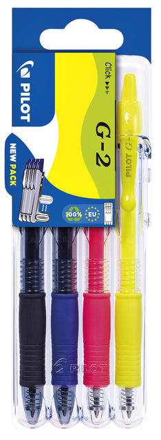 Pilot-gelShrijn set2go Clicker BL-G2-7 0,4 mm réglé sur 4 pièces au néon cul