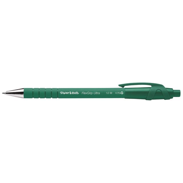 Paper Mate - Balpen papermate flexgrip ultra m groen | 12 stuks