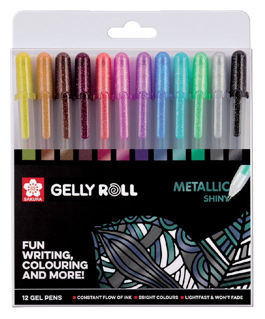 Sakura - roller Gelly Roll Metallic, etui van 12 stuks in geassorteerde kleuren