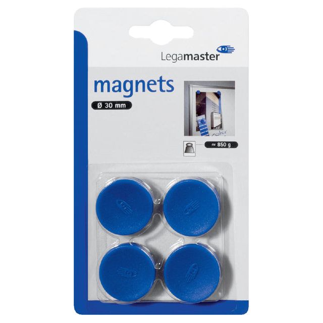 Legamaster - aimant 30 mm 850gr bleu 4 pièces | 10 pièces