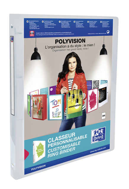 Oxford-Presentation Band Polyvision A4 4 rings O-Mech 15 mm transparent