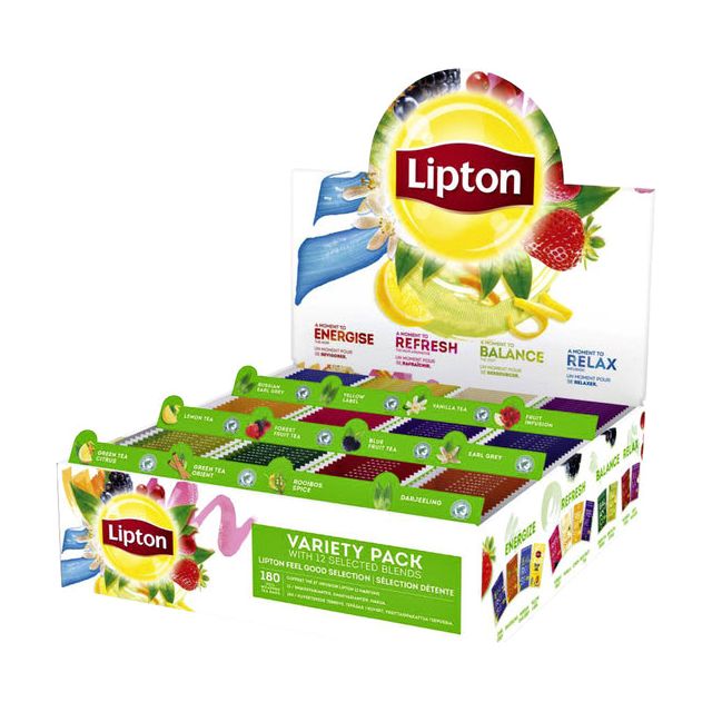 Lipton - Boîte d'assortiment de thé 12x15 pièces