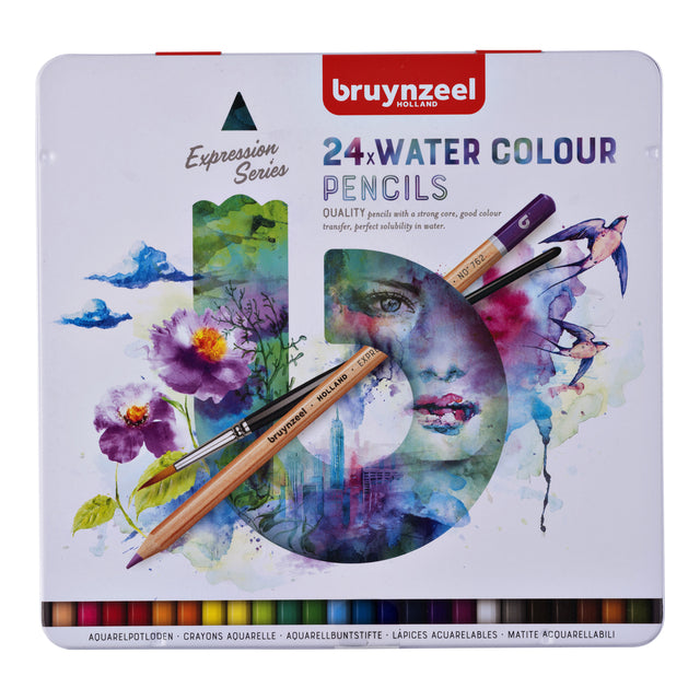 Bruynzeel - crayons de couleur Aquarel Sion Can of 24 Pieces Assorti