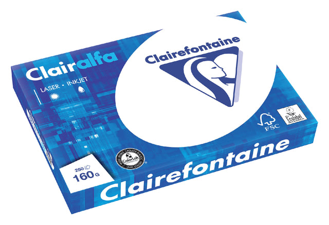 Clairefontaine - Papier de présentation Clairalfa A3, 160 g, 250 feuilles