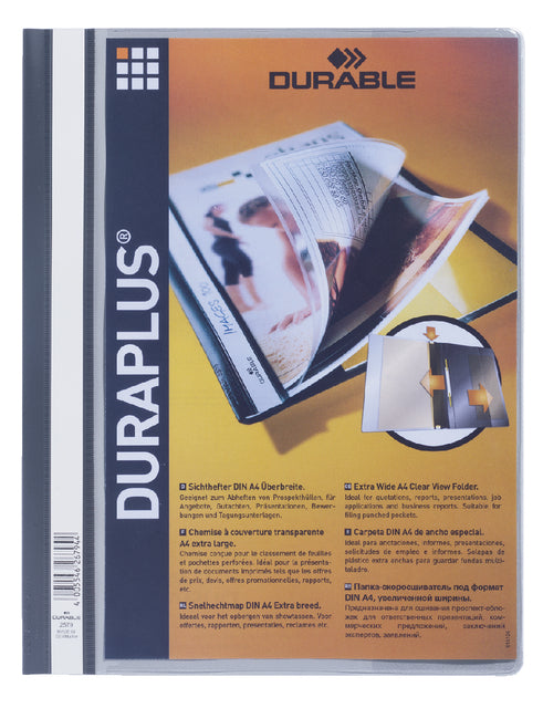 Durable - Snelhechtmap  duraplus a4 grijs