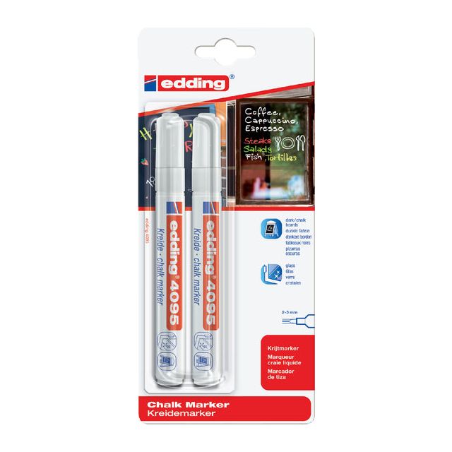 Edding - Krijtstift edding 4095 rond 2-3mm wit | 10 stuks