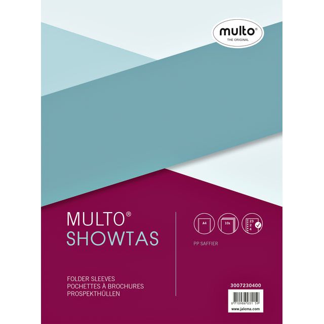 Multo - geperforeerde showtas ft A4, 23-gaatsperforatie, 80 micron, gekorreld