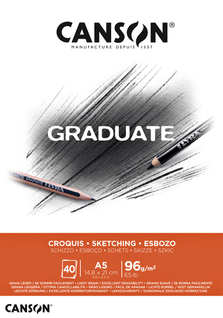 CANSON - Sketchbook Graduate Croquis A5 96gr 40vel