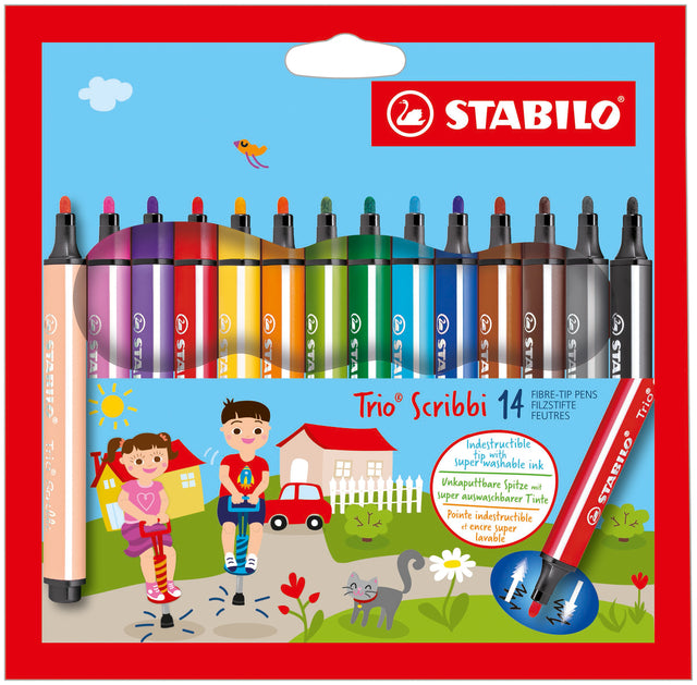 Stabilo - Felt -tip Pen Scribbi 368 Penny à 14 couleurs