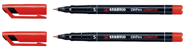 STABILO - OHPen universal, OHP-marker, permanent, superfijn 0,4 mm, rood